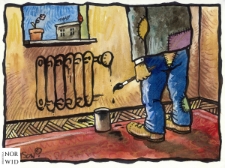 Ochrona przed chłodem i upałem [2] : VIII Otwarty Międzynarodowy Konkurs na Rysunek Satyryczny / Tomasz Wołoszyn