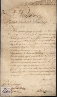 Pismo adresowane do J. A. Kamieńskiego Rektora Konwiktu Księży Pijarów w sprawach majątkowych z podpisem Stanisława Staszica