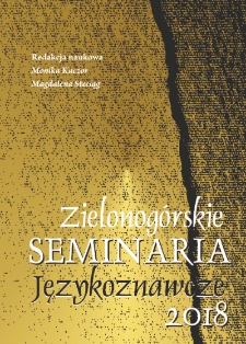 Zielonogórskie Seminaria Językoznawcze 2018: Estetyka językowa w komunikowaniu - spis treści i wstęp
