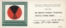 [Zaproszenie na koncert zespołu "Tropicale Thaitii Granda Banda" 24 IX 1971 r.]