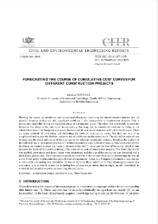 Forecasting the Course of Cumulative Cost Curves for Different Construction Projects