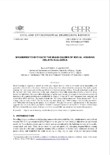 Measures to mitigate the main causes of social housing delays in Algeria