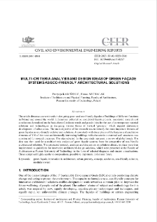 Multi-Criteria Analysis and Design Ideas of Green Façade Systems as Eco-Friendly Architectural Solutions