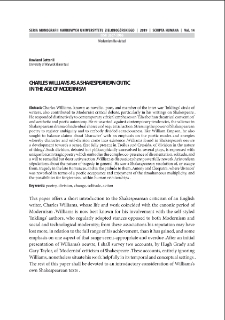 Charles Williams as a Shakespearean critic in the age of modernism