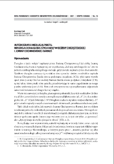 Autobiografia według alfabetu. Refleksja o "Dwugłosie z życia wziętym" Bożeny Chrząstowskiej i Joanny Ciechanowskiej-Barnuś = An alphabetical autobiography. A reflection on "Dwugłos z życia wzięty" by Bożena Chrząstowska and Joanna Ciechanowska-Barnuś