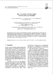 Fault tolerant control design for polytopic LPV systems