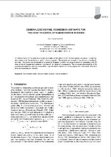 Generalized kernel regression estimate for the identification of Hammerstein systems
