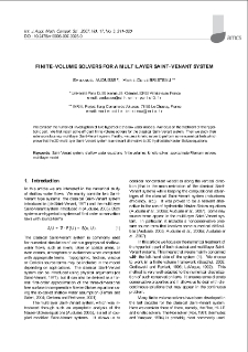 Finite-volume solvers for a multilayer Saint-Venant system