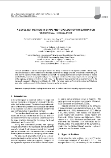 A level set method in shape and topology optimization for variational inequalities