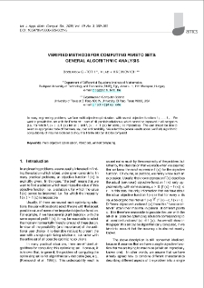 Verified methods for computing Pareto sets: General algorithmic analysis