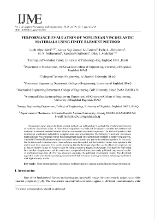 Performance evaluation of nonlinear viscoelastic materials using finite element method