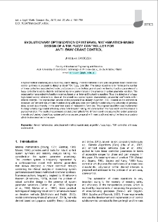 Evolutionary optimization of interval mathematics-based design of a TSK fuzzy controller for anti-sway crane control