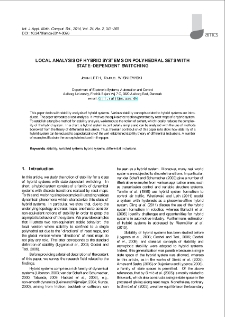 Local analysis of hybrid systems on polyhedral sets with state-dependent switching