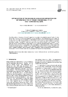 Optimization of the maximum likelihood estimator for determining the intrinsic dimensionality of high-dimensional data