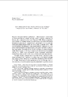 Czy prekariat ma płeć? Sytuacja kobiet i mężczyzn na rynku pracy w Polsce = Does precariat have gender? Situation of women and men on labour market in Poland