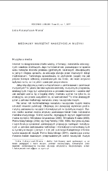 Medialny warsztat nauczyciela muzyki = The music teacher`s media tools and skills