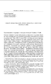 Grupy rówieśnicze (peer groups) a decyzje migracyjne = Peer groups and migration decisions