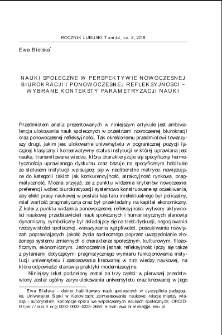 Nauki społeczne w perspektywie nowoczesnej biurokracji i ponowoczesnej refleksyjności - wybrane konteksty parametryzacji nauki = Social sciences in the perspective of modern bureaucracy and postmodern reflexivity - selected contexts of science parametrization