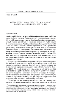 Współczesny uniwersytet - w pułapce racjonalności eksplikatywnej = Modern university - in the trap of explanatory rationality