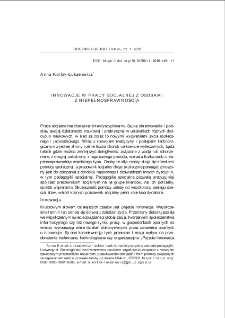 Innowacje w pracy socjalnej z osobami z niepełnosprawnością = Innovations in social work with people with disabilities