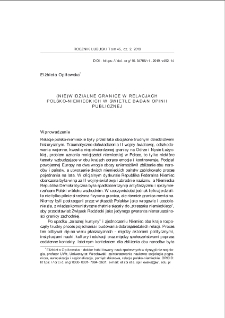 (Nie)widzialne granice w relacjach polsko-niemieckich w świetle badań opinii publicznej = (In)visible borders in Polish-German relations in light of public opinion polls