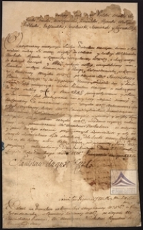 Dokument nominacyjny, patent na pisarstwo w Komisji Wojskowej z rangą rotmistrzowską w Kawalerii Narodowej Wojska dla Aleksandra Narbuta, nadany przez kr&oacute;la Stanisława Augusta z jego podpisem oraz pieczęcią