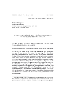 Młodzi jako uczestnicy polskich przemian: beneficjenci czy przegrani? = Young people as participants in polish transformations: beneficiaries or losers?