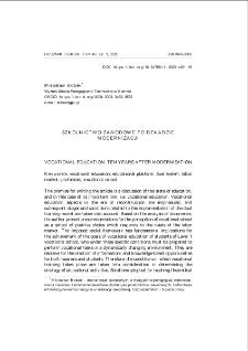 Szkolnictwo zawodowe po dekadzie modernizacji = Vocational education: ten years after modernisation