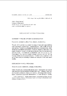 Dzielnicowy w roli pedagoga = Community police officer as an educator