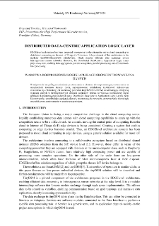 Distributed Data-Centric Application Logic Layer = Warstwa rozproszonej logiki aplikacji skoncentrowanej na danych