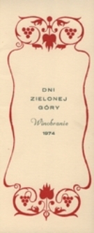 Dni Zielonej Góry. Winobranie: [zaproszenia]
