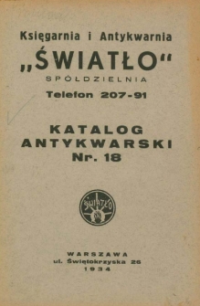 Katalog antykwarski Nr. 18