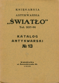 Katalog antykwarski No 13