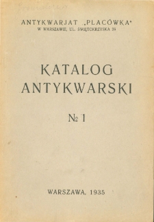 Katalog antykwarski No 1