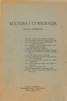 Kultura i cywilizacja - spis rzeczy