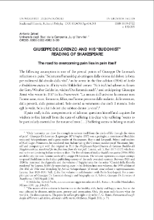 Giuseppe de Lorenzo and his "Buddhist" reading of Shakespeare = Giuseppe de Lorenzo i jego "buddyjska" interpretacja Szekspira