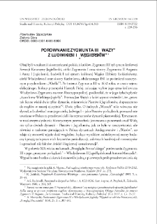 Porównanie Zygmunta III "Wazy" z Ludwikiem I "Węgierskim"