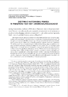 Deotyma o natchnieniu pisarza - w "Pamiętniku 1834-1897" i "Zwierciadlanej zagadce" = Deotyma on the writer`s inspiration - based on "Memoirs 1834-1897" and "Zwierciadlana zagadka" ("The mirror riddle")