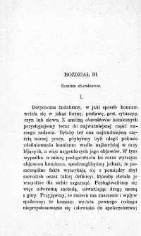 Rozdział II - Komizm charakterów