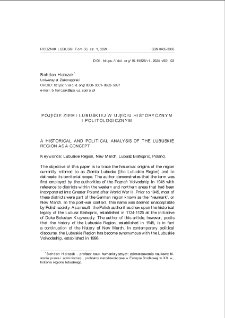 Pojęcie Ziemi Lubuskiej w ujęciu historycznym i politologicznym = A historical and political analysis of the Lubuskie Region as a concept
