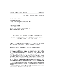 Identyfikacja przemieszczeń pionowych obiektów budowlanych zlokalizowanych na terenie miasta Zielona Góra = Identification of vertical displacements of building structures located in the city of Zielona Gora