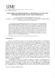 Comparison of the mechanical properties of low-cost bio fiber reinforced polymer composites