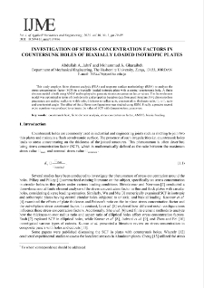 Investigation of stress concentration factors in countersunk holes of biaxially loaded isotropic plates