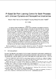 PI-Based Set-Point Learning Control for Batch Processes with Unknown Dynamics and Nonrepetitive Uncertainties