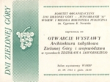 Dni Zielonej Góry: [zaproszenia]