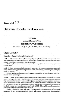 Rozdział 17 - Ustawa Kodeks wykroczeń