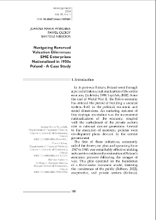 Navigating Reversed Valuation Dilemmas: SME Enterprises Nationalized in 1950s Poland - A Case Study