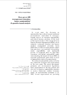 Does green HR management attention foster sustainability? A quantile-based analysis