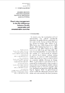 Fiscal rules management in the EU: differences between fiscally sustainable and unsustainable countries