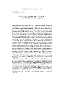 Elita polityczna Wielkopolski w epoce stanisławowskiej = The political elite of the Greater Poland during the reign of Stanisław August Poniatowski